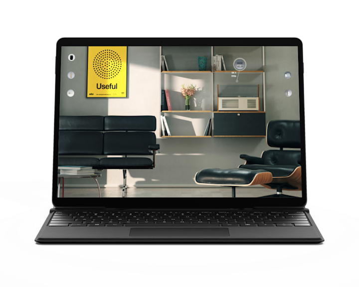 Braun 100 Years timeline on a laptop