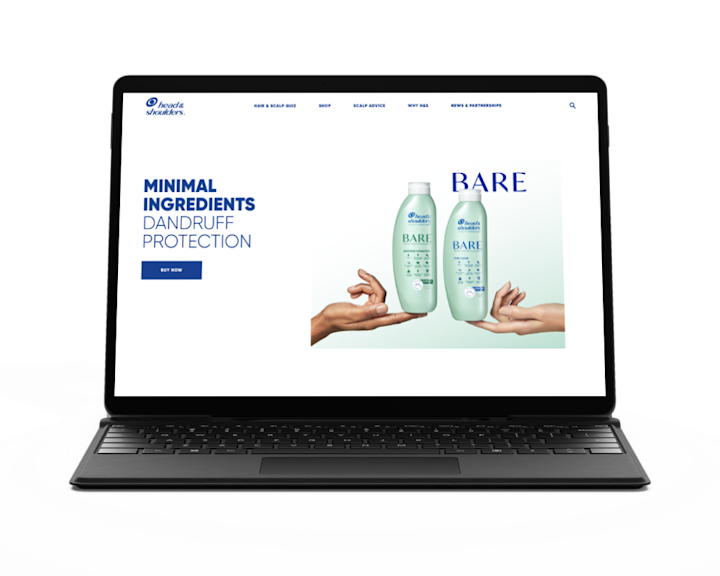Head & Shoulders website on a laptop